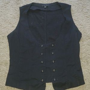 SISLEY DOUBLE BUTTON BLACK VEST SIZE LARGE